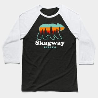 Skagway Alaska Travel Retro Bear Mountains Baseball T-Shirt